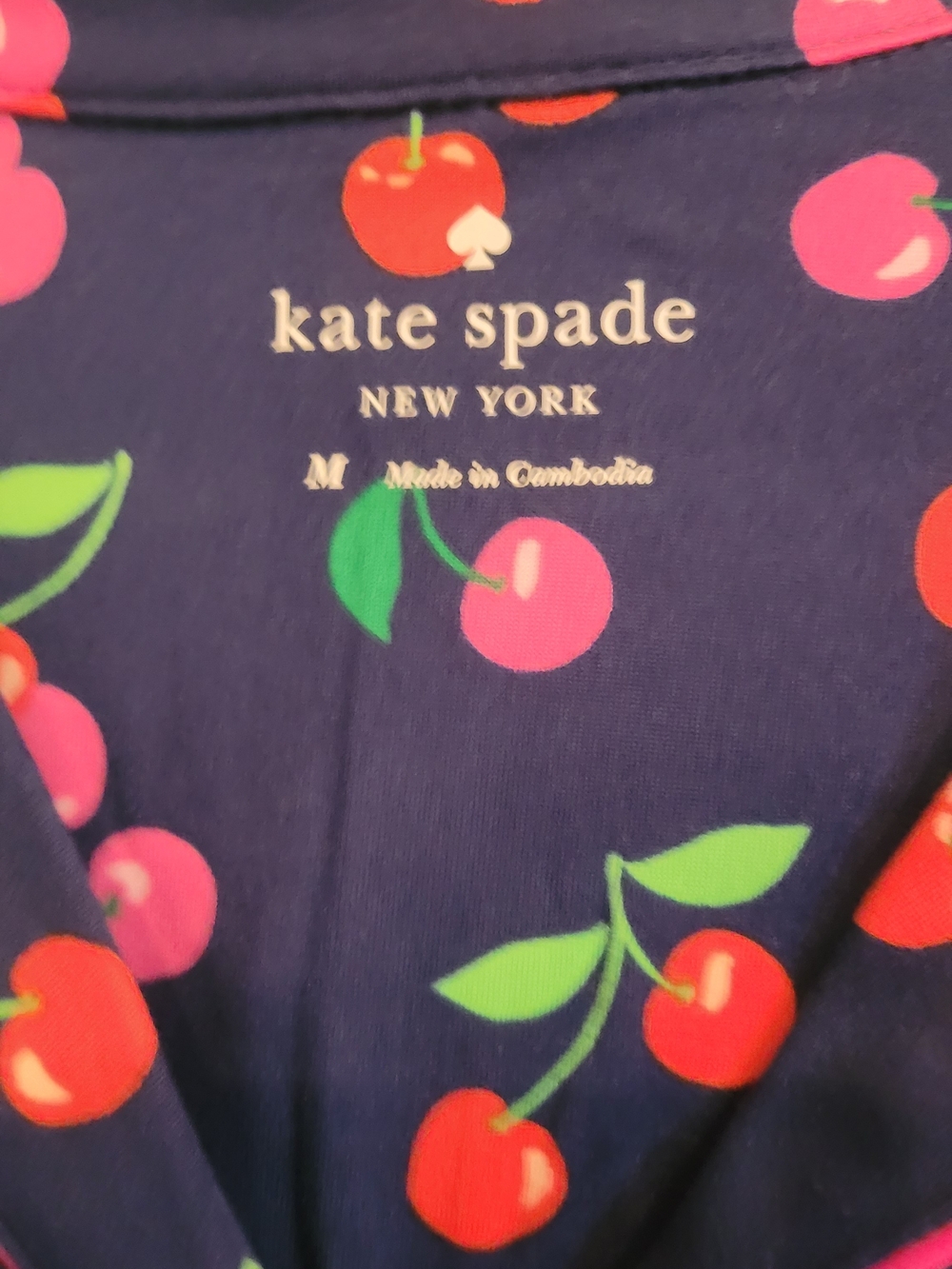 Kate Spade Navy Cherry-Print Short-Sleeve Pajama Set - Picture 2 of 3